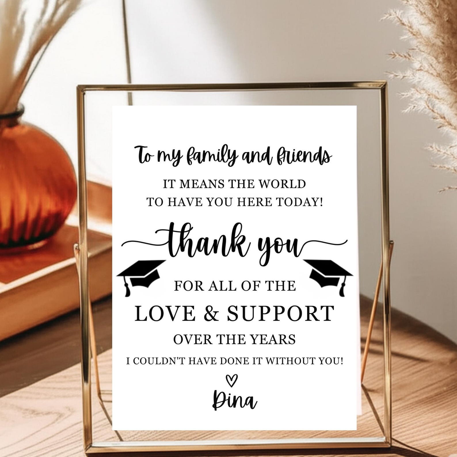 To My Family and Friends Graduation Printable 8x10 Thank You Sign ...