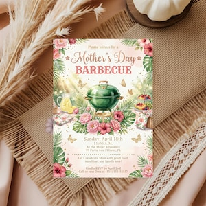 Editable Mother's Day Barbecue Invitation | Mother's Day Cookout | Mother's Day Invitation | Mother's Day BBQ Invitation | BBQ Invitation
