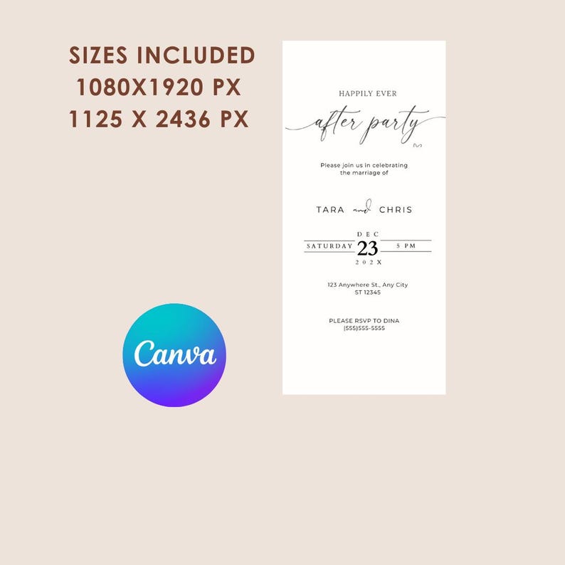 Electronic Wedding Reception Invitation Template, Modern Reception ...