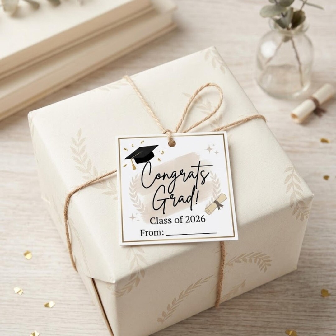 Graduation Gift Tags Printable PDF, Congrats Grad Gift Tags, Class of ...