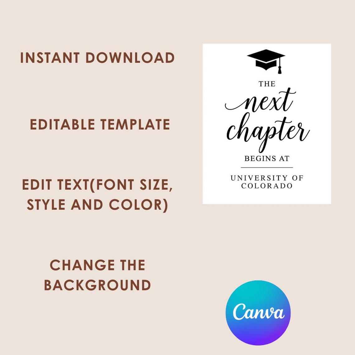 Graduation Next Chapter Sign Template, Graduation the Next Chapter ...