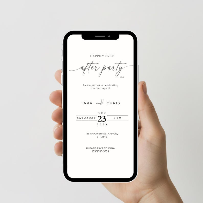 Electronic Wedding Reception Invitation Template, Modern Reception ...