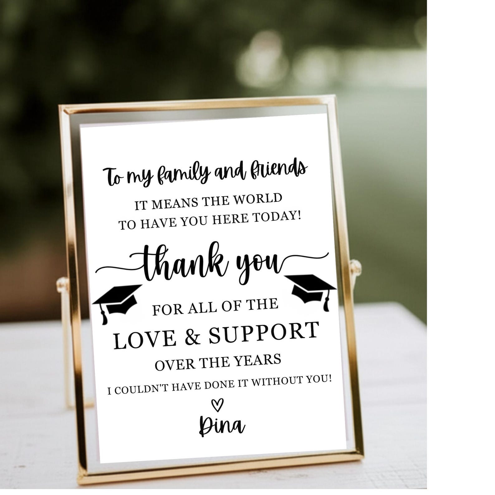 To My Family and Friends Graduation Printable 8x10 Thank You Sign ...