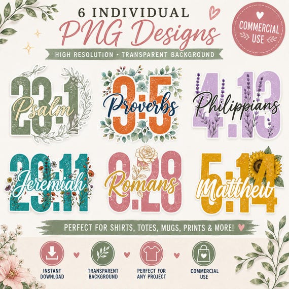 Bible Verse Png Bundle, Scripture Png, Christian Png, Religious Png, Christian Shirt Png, Sublimation Png Design