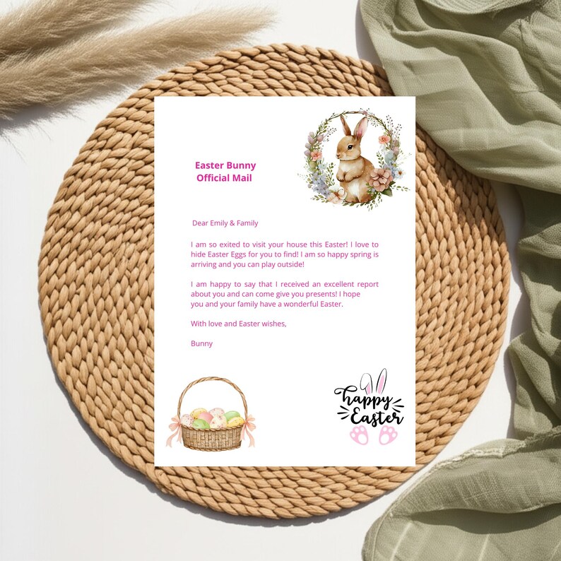 EDITABLE Official Easter Bunny Letter From the Desk of the Easter Bunny ...