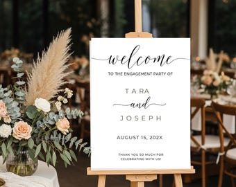 Modern Engagement Party Welcome Sign, Minimalist Engagement Party Sign, Engagement Celebration