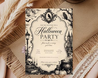 Halloween Party Invite, Spooky Halloween Party Invitation, Halloween Invite