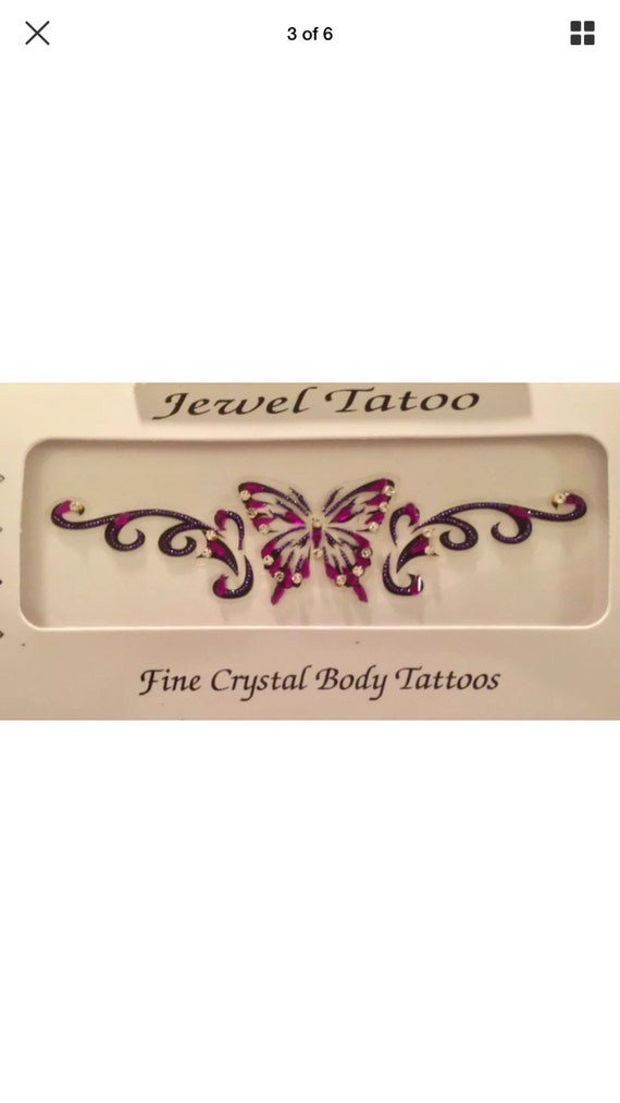 The best selling Butterfly Tramp Stamp just new for etsy,sexy low back or vajazzle with Swarovski Stones