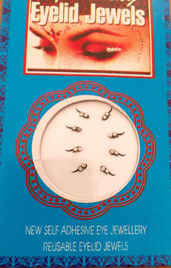 Mascara eye made with swarovski Stones face decor, original by Definitions.range better Bindis, self adhesive, Reusable