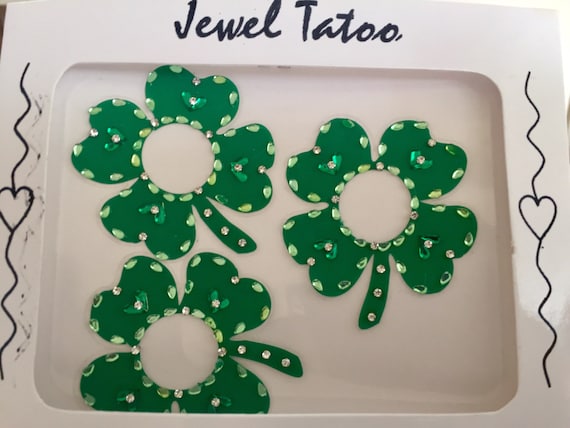 Shamrock belly and Nipple  crystals  so sexy St Patricks special swarovski greens on them brilliant shine 2018 . You get 3 one belly 2 boobs