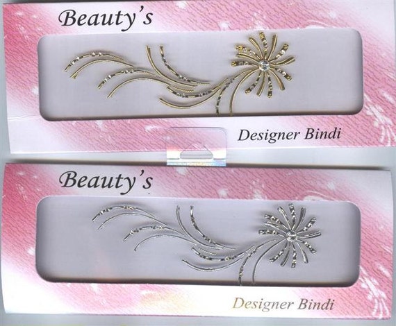 Floral  scroll silver gold with Swarovski Stones mingle