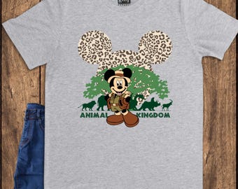 Animal Kingdom Safari Mickey Shirt, Jungle Explorer Graphic Tee, Theme Park Vacation Shirt, Safari Style Mickey Tee