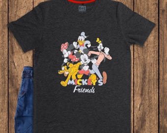 Mickey Friends Vintage Cartoon Shirt, Classic Disney Style Graphic Tee, Retro Cartoon Friends Unisex T Shirt 2026