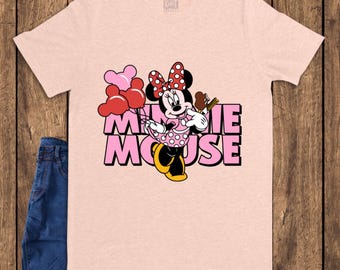 Minnie Mouse Shirt for Women, Cute Disney Minnie Tee, Balloon Minnie Graphic Shirt, Disney Outfit Gift Idea 2026