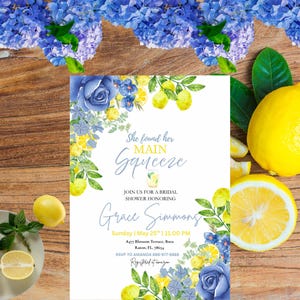 Editable She found her main squeeze template | found her main squeeze | lemon invitation | found her main squeeze editable invitation