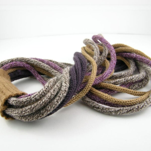 Scarf necklace loop scarf women fashion infinity scarf  circle scarf tagt knit necklace tricot  beige purple orchid curationnation