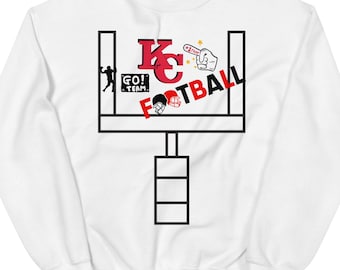 KC Football #1 Fan, Go Team, Goal Post - Gildan Preshrunk 50/50 Sweatshirt, Football, Kansas City Chiefs, Football Season, Chiefs Football