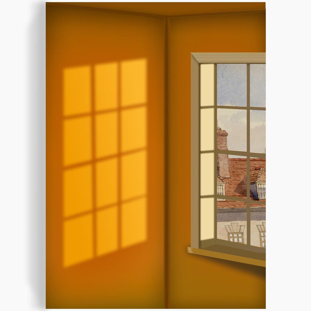 Sunlit Window Digital Art Interior Scene Print Warm Light Wall Decor ...