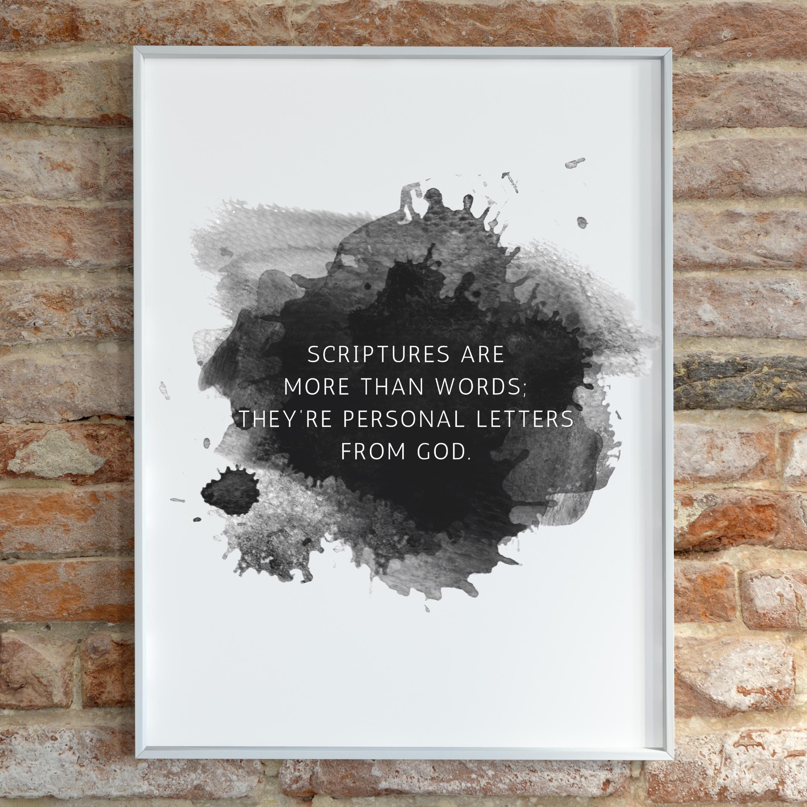 Black Wall Art Watercolor Splash Digital Download LDS Scripture Study ...