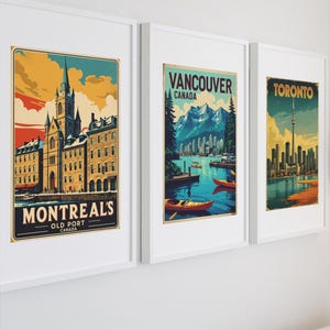 Canada City Posters – Vintage Vancouver, Montreal & Toronto Printable Wall Art for Travel Lovers