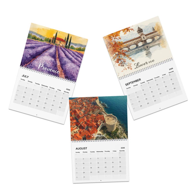 Europe in Watercolor” 2026 Calendar | 12 European Cities Month by Month ...