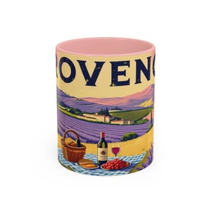 Provence Vintage Mug | Retro Lavender France Illustration | Relaxing Gift, Countryside Decor, Artistic Keepsake