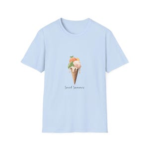 Camiseta Sweet Summer helado vintage, diseño verano dulce aesthetic, estilo retro divertido, regalo original