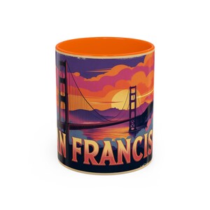 San Francisco Vintage Mug | Retro Golden Gate Bridge Illustration | Artistic Gift, Travel Souvenir, California Keepsake