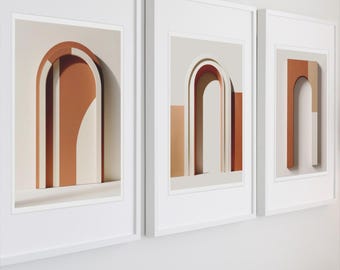 Terracotta Arch Digital Poster | Warm Minimalist Printable Art | Mediterranean Modern Wall Decor