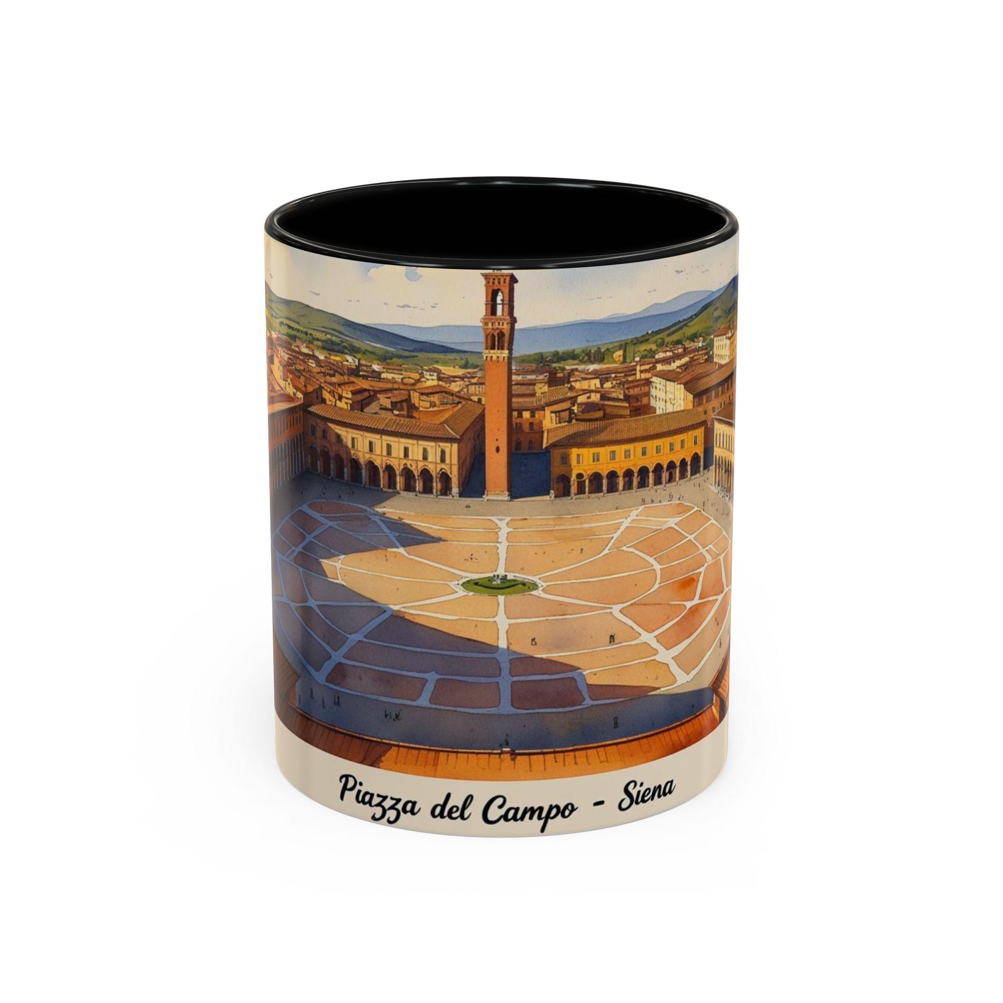 カンポ広場 シエナ 水彩マグカップ、イタリアギフト、トスカーナ