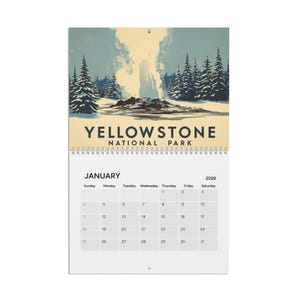 American National Parks Vintage 2026 Calendar | Retro 1950s Travel Poster Art | Mid-Century Nature Illustration Collection