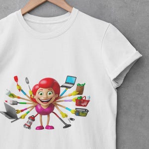 Multitasking Mom T-Shirt – Funny Design for Modern Supermoms image 1