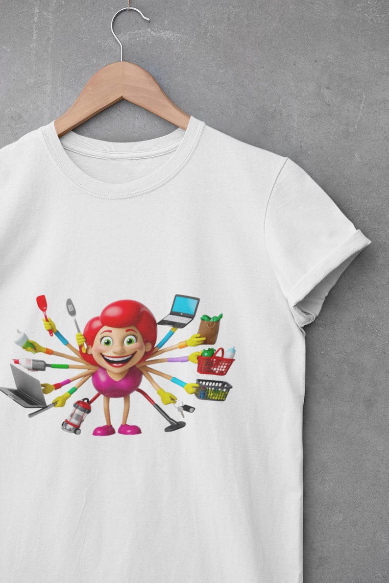 Multitasking Mom T-Shirt – Funny Design for Modern Supermoms image 1