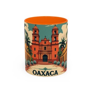 Oaxaca Vintage Mug, colorful Mexico travel art, folk decor gift, warm kitchen souvenir