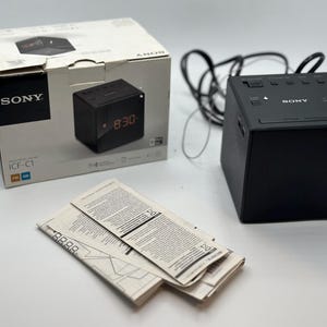 Sony ICF-C1 Black RADIO + Alarm Clock + Test OK!