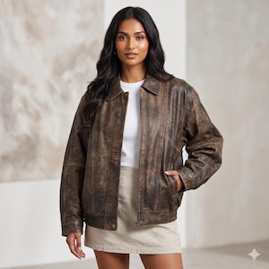 Y2k Leather Jacket - Etsy