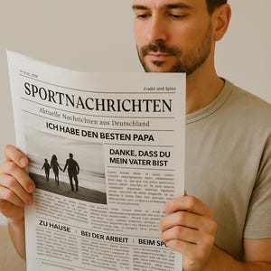 Zeitung Vatertagskarte/geschenk für einen sportlichen Papa - modifizieren Sie es selbst!