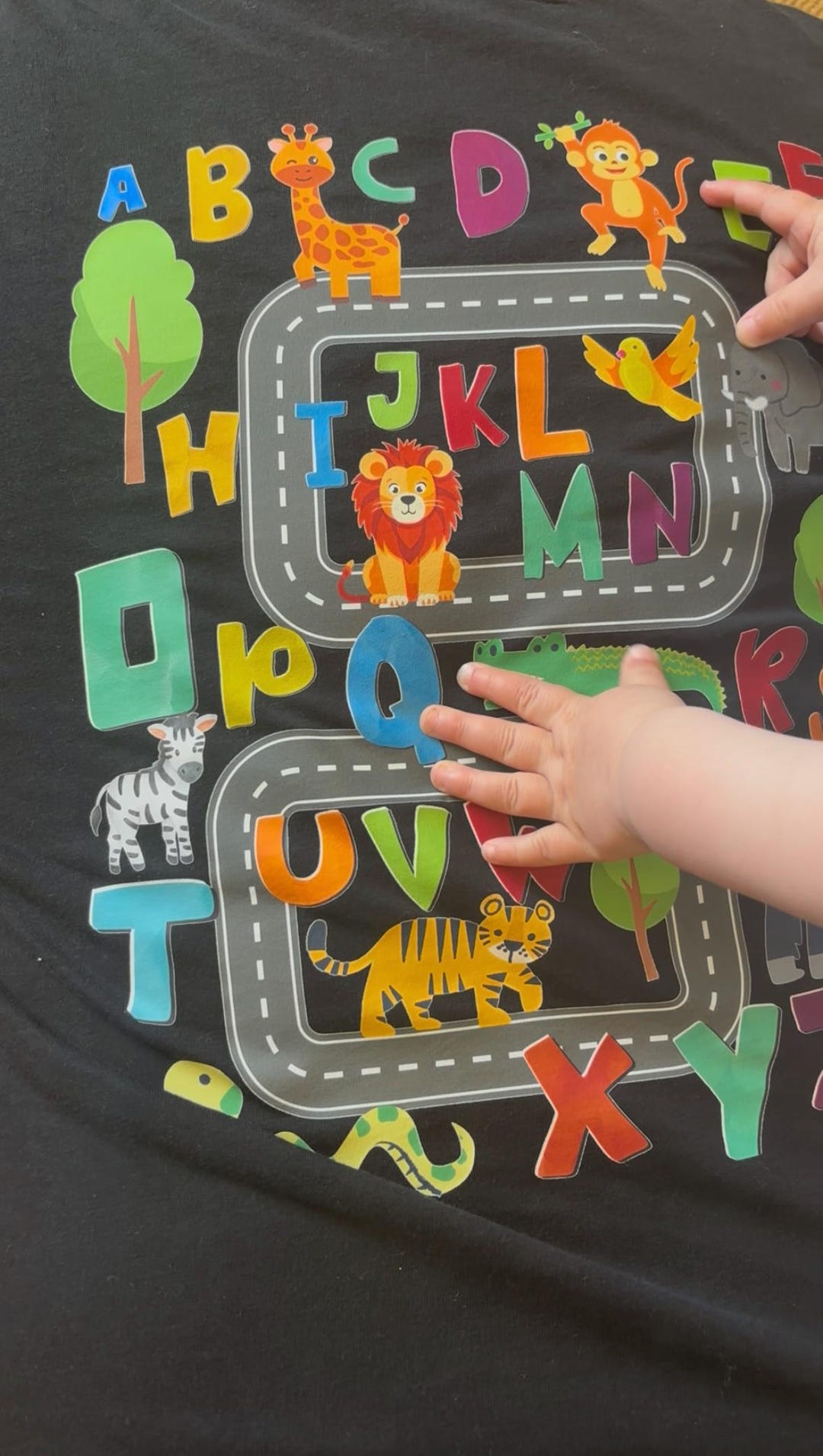 Alphabet and Animal Race Track Play Mat Shirt; Interactive Learning ...