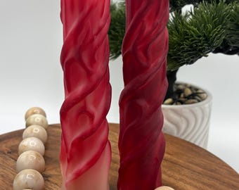 Halloween Red Marble Candle, Spooky Home Decor