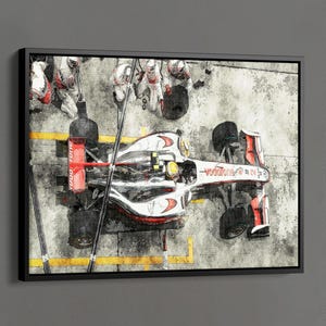 Formula 1 Paintings, F1 Poster, Motorsport Canvas, Print for Boys Room, Garage Wall Decor, Auto Repair Shop Wall Decor, Formula PitStop Art