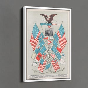 The Flags of the Union Poster, Types of US flags Print, American Flag Wall Art, Office Wall Decor, Political Wall Decor, Various USA Flags