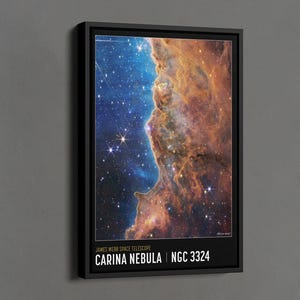 Póster de James Webb, Impresión de la Nebulosa Carina, Arte mural de campo profundo de la NASA, Decoración de pared de la NASA, Imágenes del telescopio espacial James Webb, Arte espacial