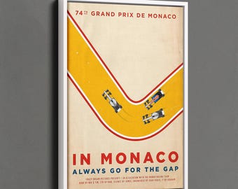 Réimpression d'une affiche vintage du Grand Prix de Monaco 1971 - Canada