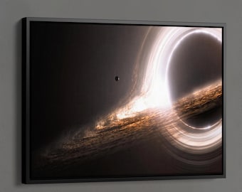 Gargantua Black Hole Canvas Print, Space Telescope Images Poster, Galaxy Poster, Cosmic Print, Science Wall Art, Astronomy Gifts