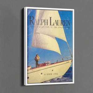Ralph Lauren Canvas, Fashion Magazine Art, Luxury Fashion Print, Old Ralph Lauren Wall Decor, Vintage Fashion Magazine Poster, Old Money