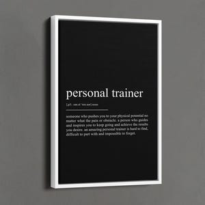 Personal Trainer Definition Framed Canvas Print, Pt Trainer Art, Gym Wall Decor, Gift For Trainer, Fitness Lover Gift, Sports Decor