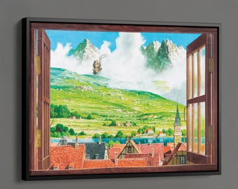 Howl's Moving Castle Canvas, Studio Ghibli Wall Decor, Howl's Moving Castle Poster, Anime Wall Art, Ghibli Inspired Art, Anime Lover Gift