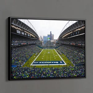 Old CenturyLink Field Stadion Poster, Washington populäres Stadion Leinwanddruck, Büro Wanddekoration, fertig zum Aufhängen gerahmt Sport Leinwand