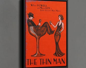 William Powell and Myrna Loy Wall Art, The Thin Man Poster, Classic Movie Poster, Vintage Iconic Movie Print, Symbolizing Great Love Poster