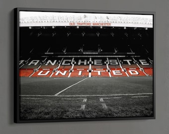 Old Trafford Print, Old Trafford Stadium Canvas Wall Decor, MU Stadium Black and White Wall Art, Manchester Stadium, Football Fan Gifts